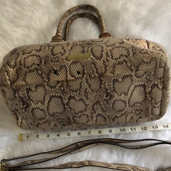 Preloved Steve Madden Snake Print Convertible Satchel Handbag Crossbody Strap. - Picture 9 of 11